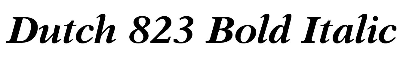 Dutch 823 Bold Italic